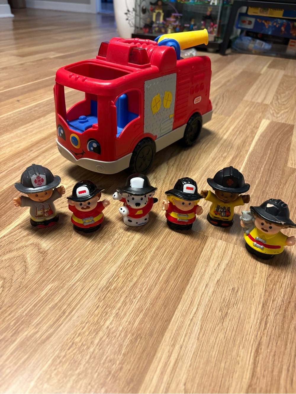 Fisher-Price little people Friendly Fire Truck with Six Firefighter Figures